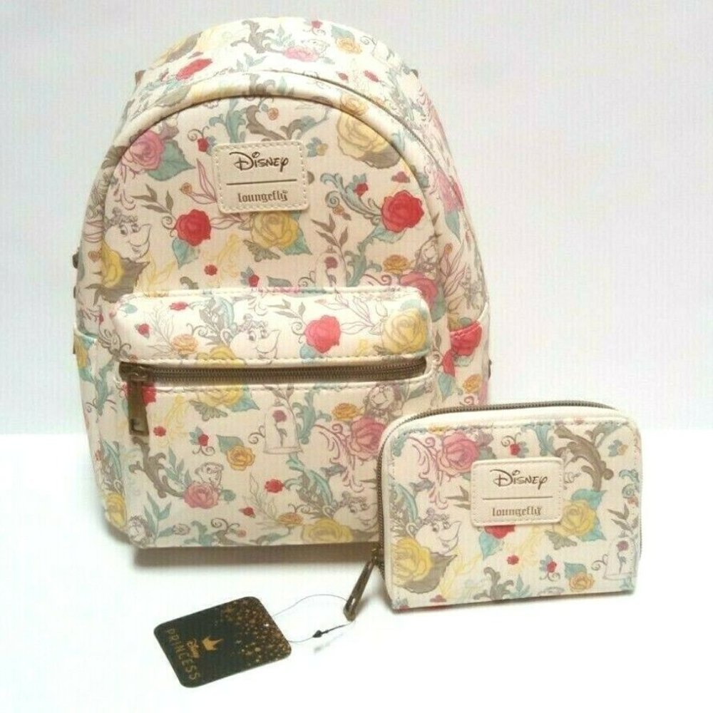 Disney Beauty And The Beast Mini Backpack Rose Bag - Picture 2 of 8